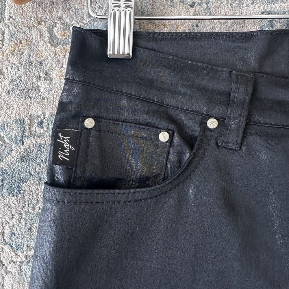Gianfranco Ferre Pants Womens 28 Coated Wax Stretch Slim Vintage Jeans Nighclub - Picture 9 of 14